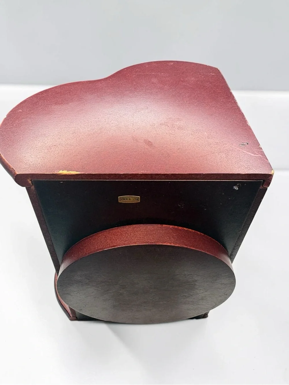 Vintage Cherry Colored Wood Rotating Desk Organizer Napkin Letter Holder 7x6.5”
